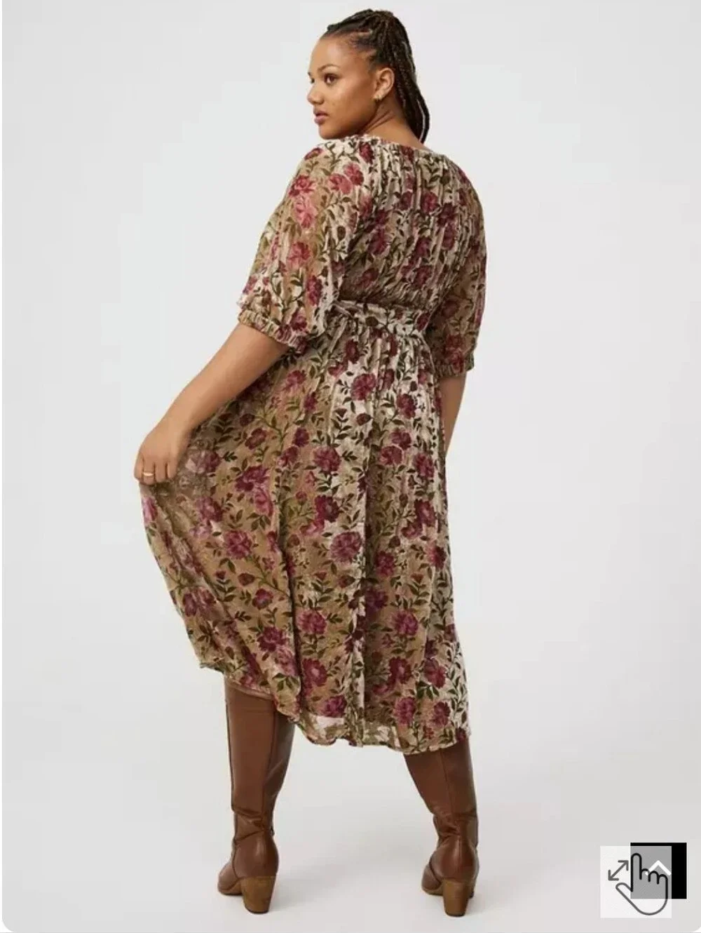torrid Burnout Velour Tea Length Dress - Picture 3 of 3